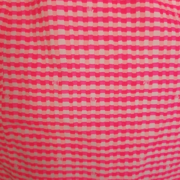 Lilly Pulitzer Lowe Fiesta Pink Pretty Gingham Strapless Peplum Dress Size 4 - Picture 12 of 15
